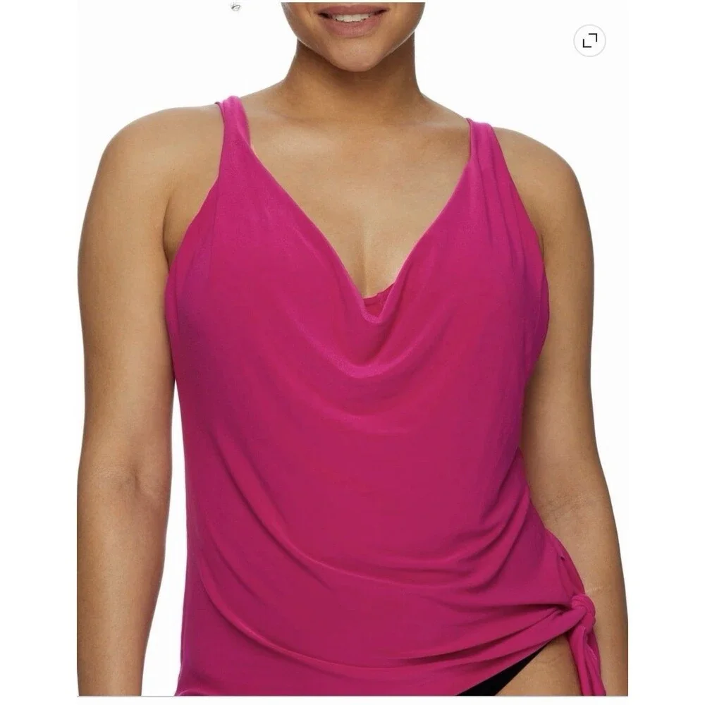 NWT MagicSuit Winnie Underwire Tankini Top Cowl neck Women Sz 10 Swimsuit $128